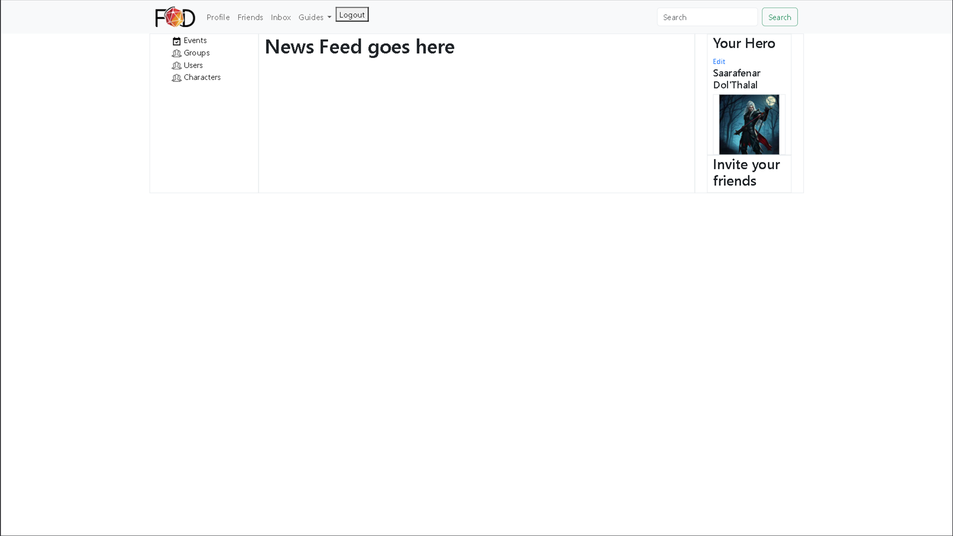 This is the first iteration of the home page.