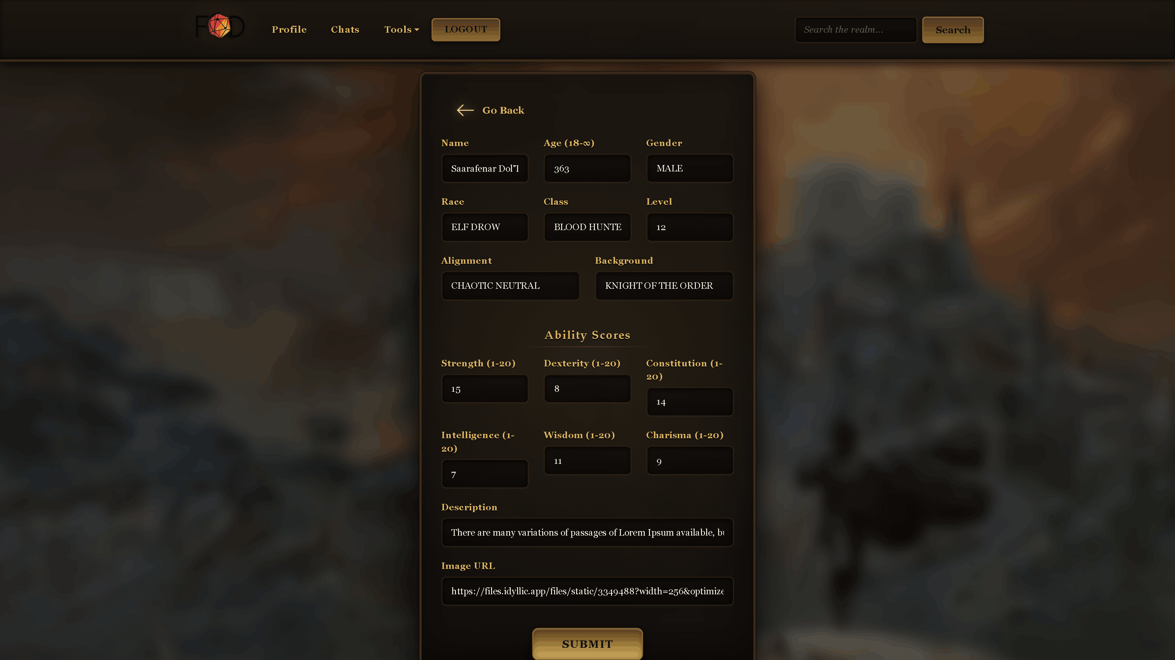 From their profiles users can edit all the details of their hero.