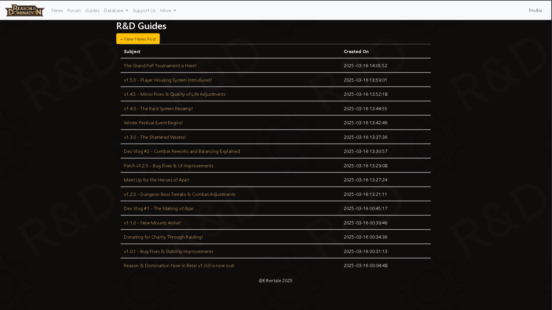 Similar to the forum posts but only the admin can create the news posts.