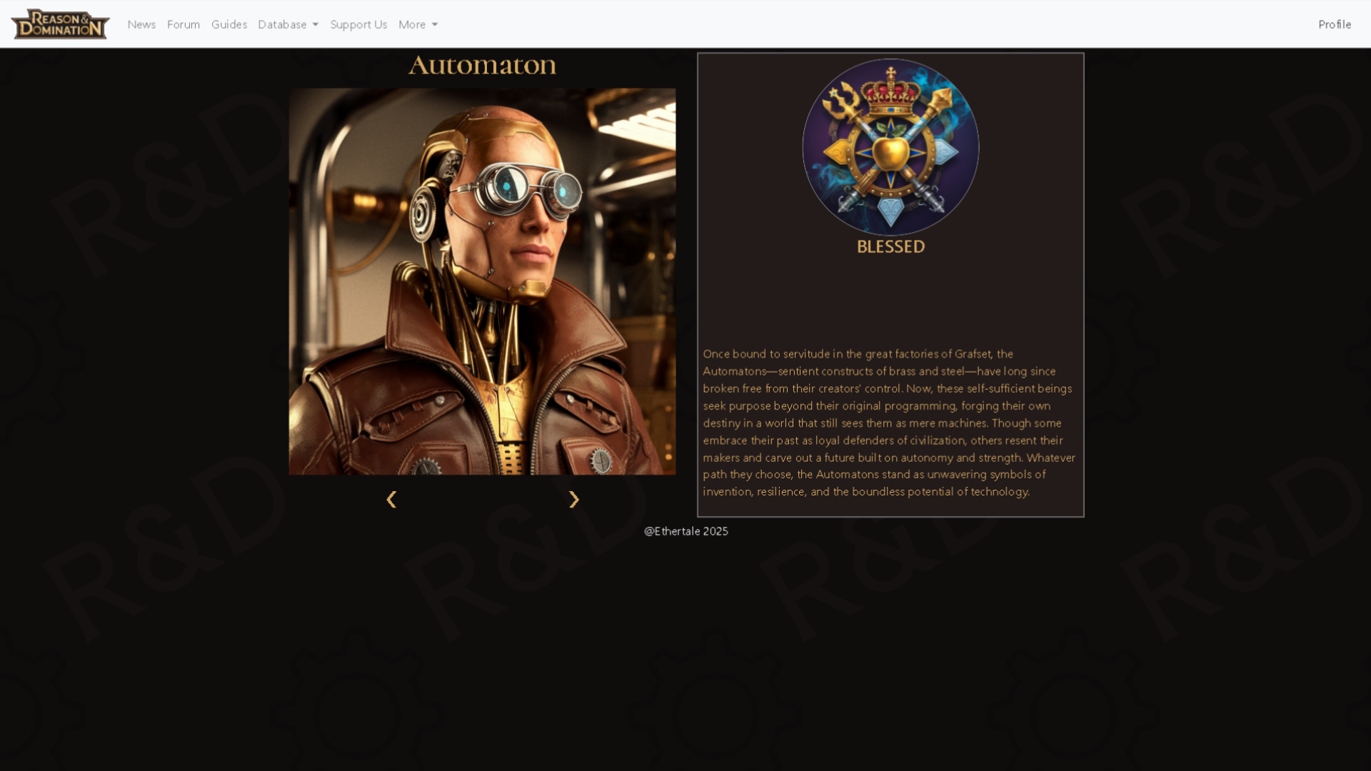 Displaying the races through a JS function to switch images back and forth.